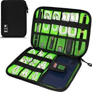 Portable Cable Organizer Pouch Travel 9.84x7in